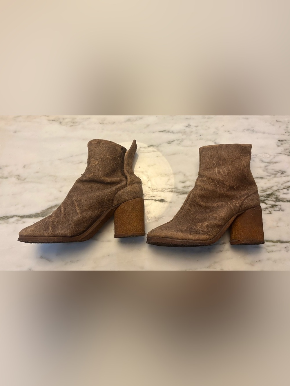 Maison Martin Margiela vintage Brown Split-Toe tabi Suede Boots. Rare ! - Picture 7 of 16